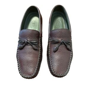 HS Trask Mens Bison Leather Driving Loafers Tassel Moccasins Bozeman MT 10.5 M